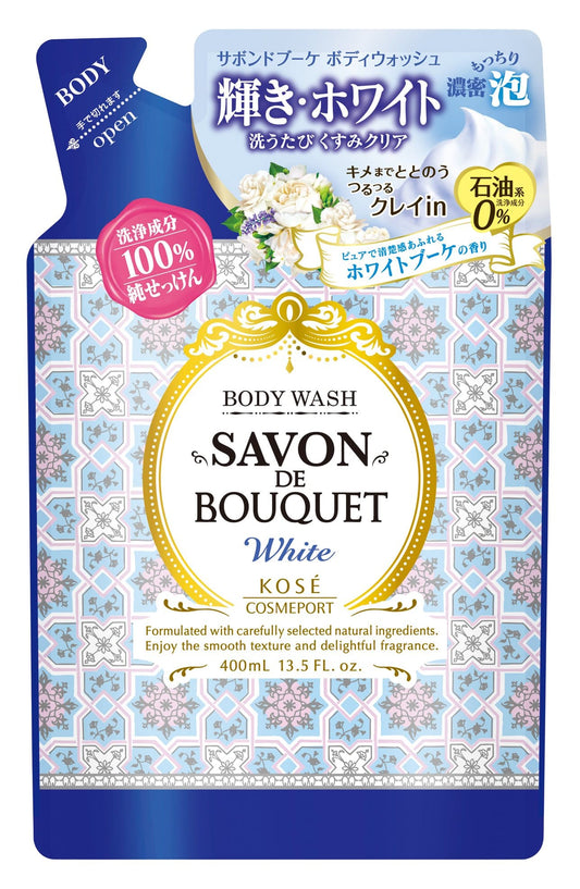 サボンドブーケ　ホワイト　ボディウォッシュ　つめかえ 容量400ML コーセーコスメポート ボディソープ