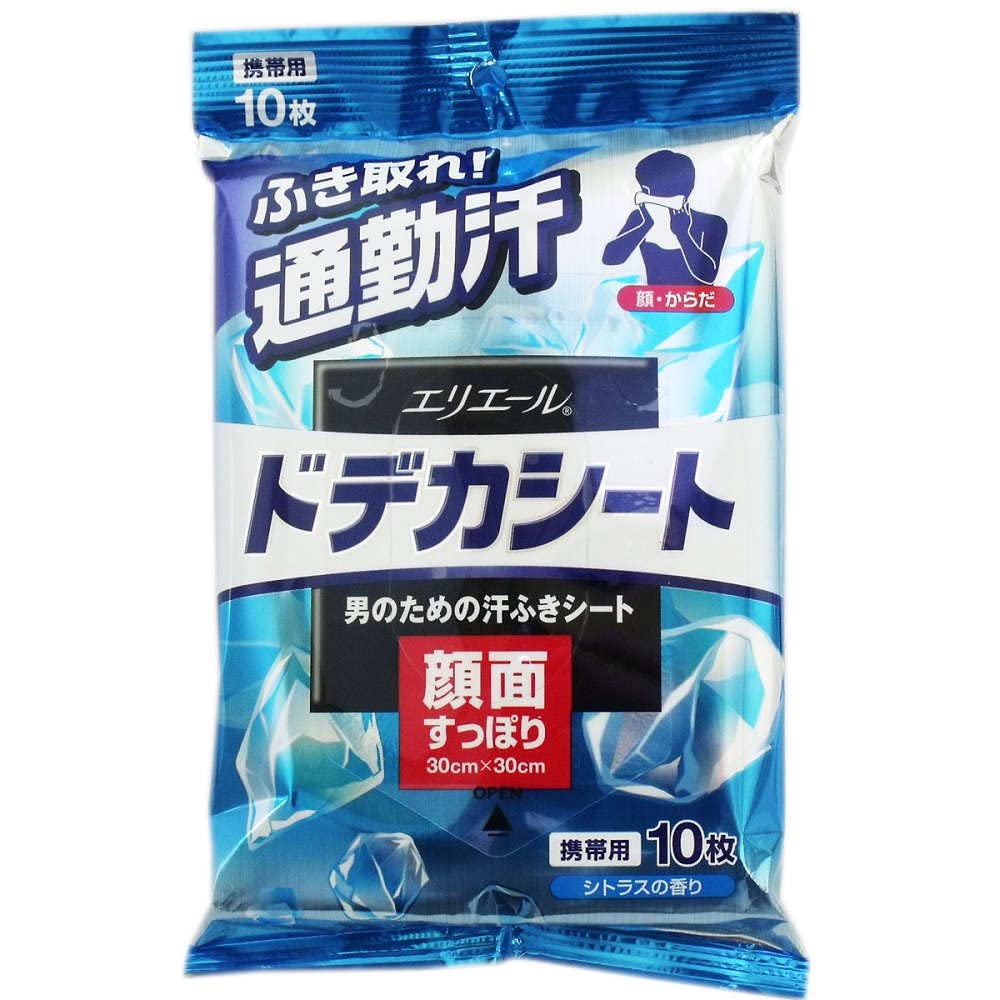 【まとめ買い】エリエールｆｏｒＭＥＮドデカシート携帯用１０枚 容量10枚×24点セット フェイシャルペーパー・あぶらとり紙