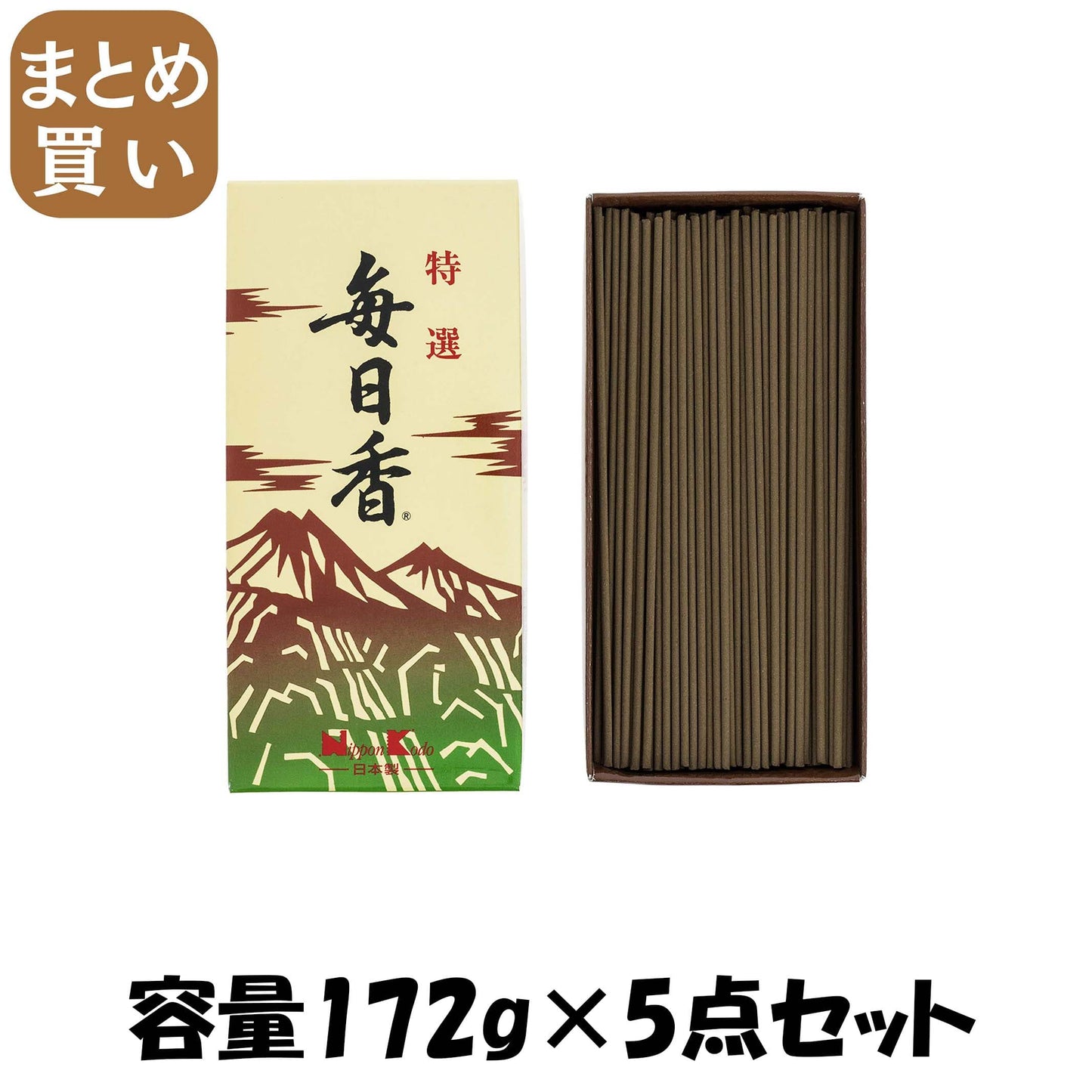 【まとめ買い】特選毎日香バラ１７２Ｇ 容量172G×5点セット 日本香堂 お線香
