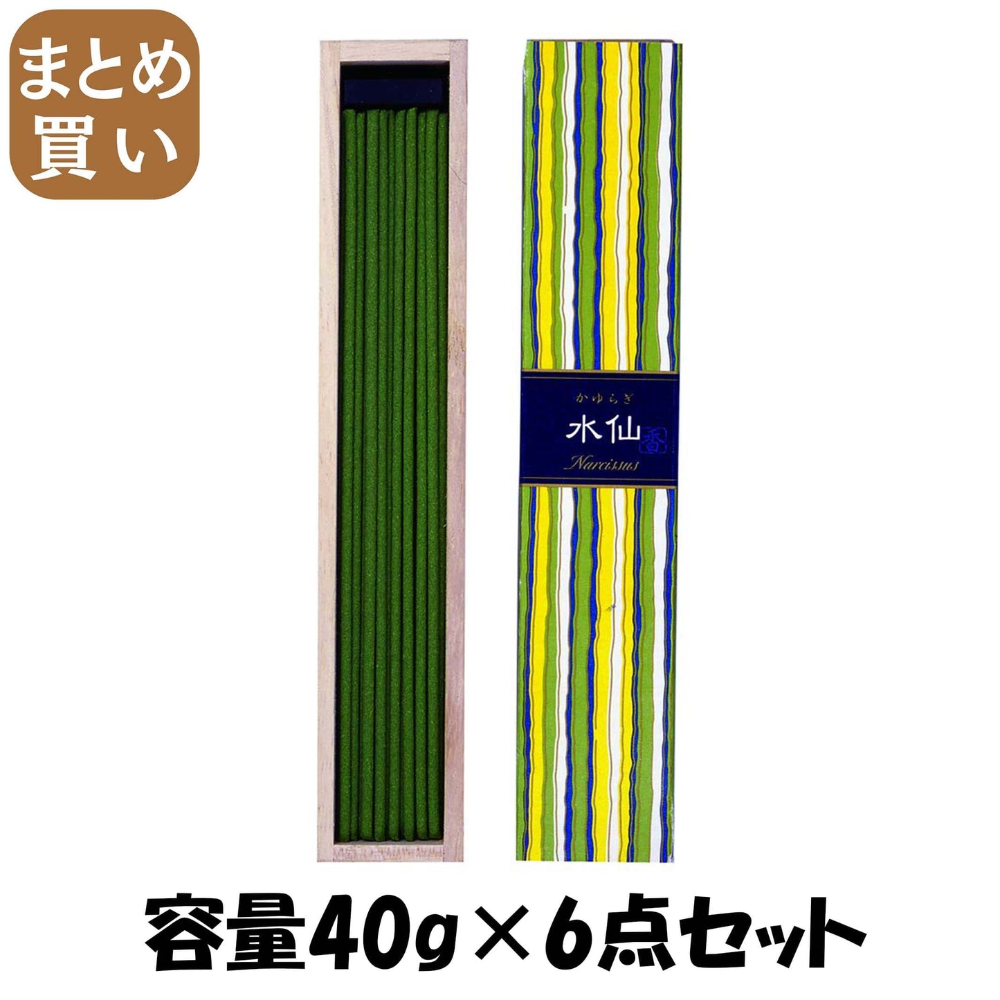 【まとめ買い】かゆらぎ　スティック　水仙４０本 容量40G×6点セット 日本香堂 お香