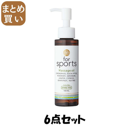 【まとめ買い】アロマベラ　マッサージオイル　フォースポーツ　１００ｍｌ 6点セット 日本香堂 お香