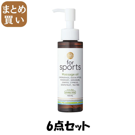 【まとめ買い】アロマベラ　マッサージオイル　フォースポーツ　１００ｍｌ 6点セット 日本香堂 お香