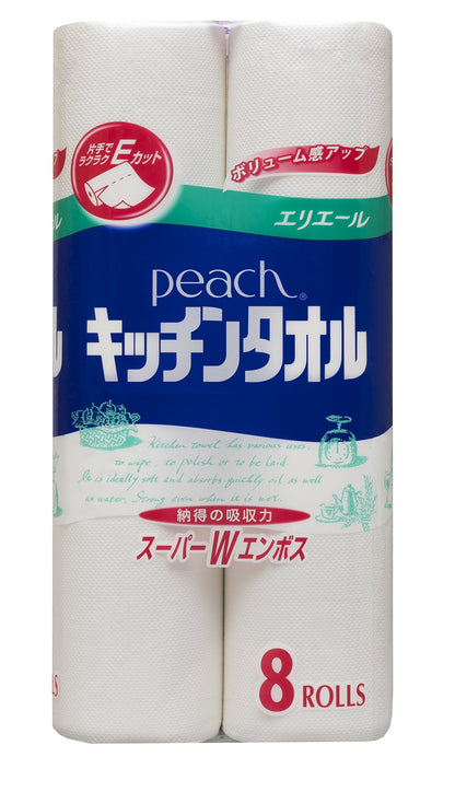 【まとめ買い】ピーチキッチンタオル　８Ｒ 容量8個×6点セット 大王製紙 キッチンタオル