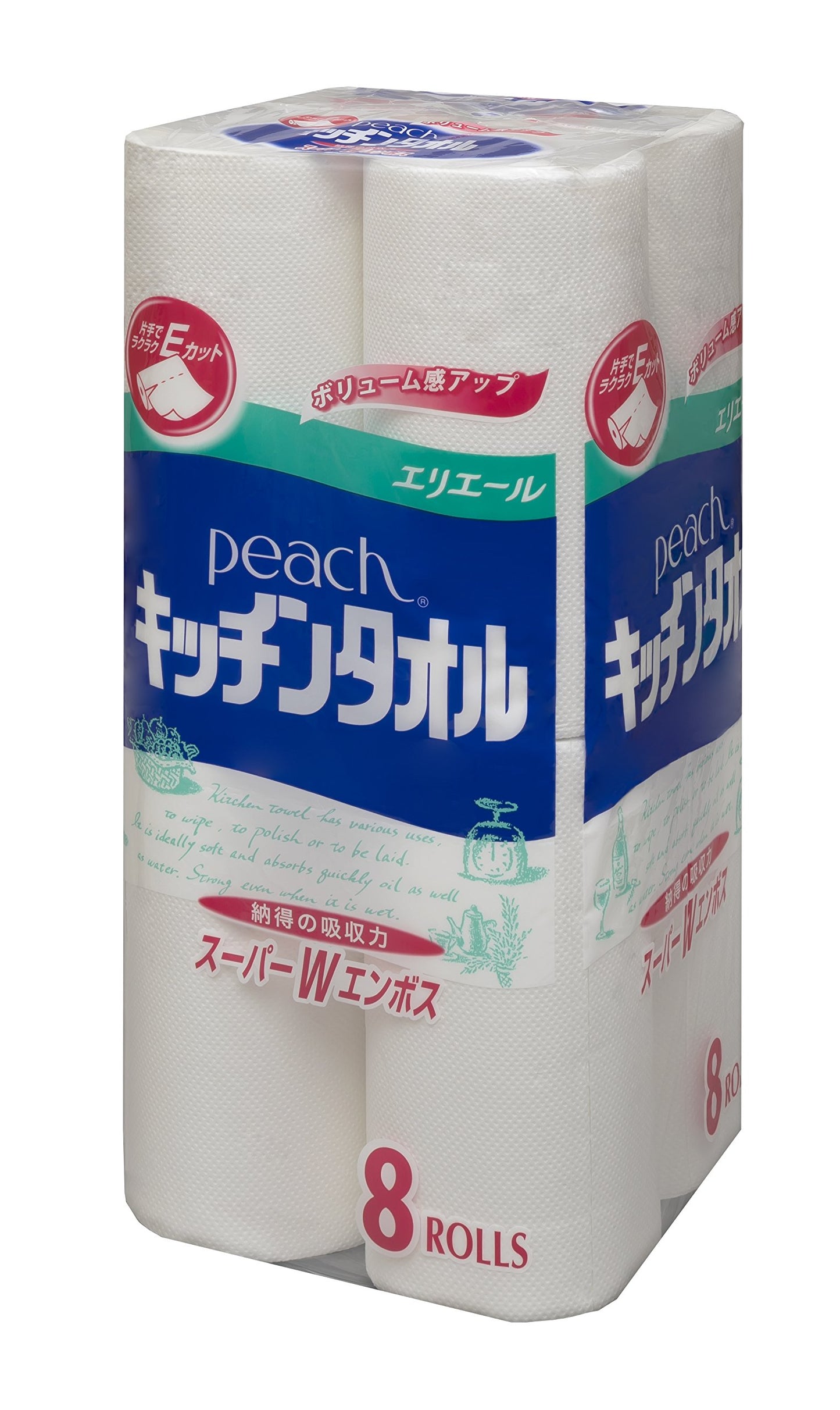 【まとめ買い】ピーチキッチンタオル　８Ｒ 容量8個×6点セット 大王製紙 キッチンタオル