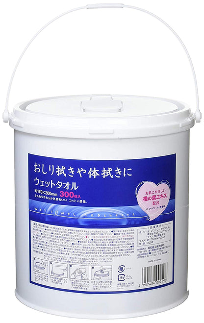 【まとめ買い】ＪＥＬウエットタオル３００枚バケツ本体 容量300枚×6点セット 昭和紙工 おしりふき