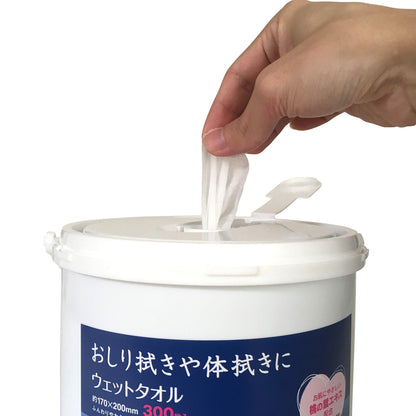 【まとめ買い】ＪＥＬウエットタオル３００枚バケツ本体 容量300枚×6点セット 昭和紙工 おしりふき