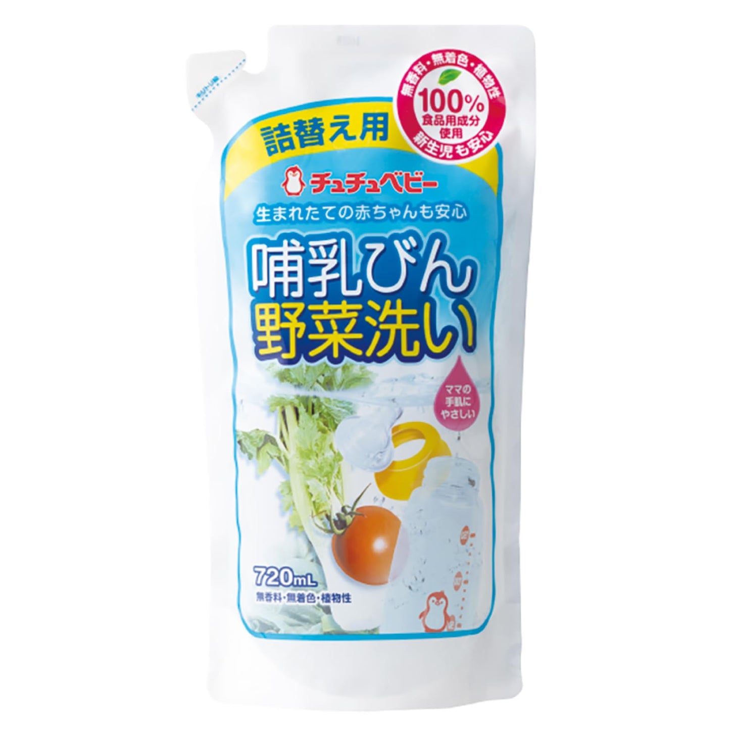 【まとめ買い】チュチュベビー　ほ乳びん野菜洗いＲ２　詰替え７２０ＭＬ 容量720ML×12点セット ジェクス ベビー用品