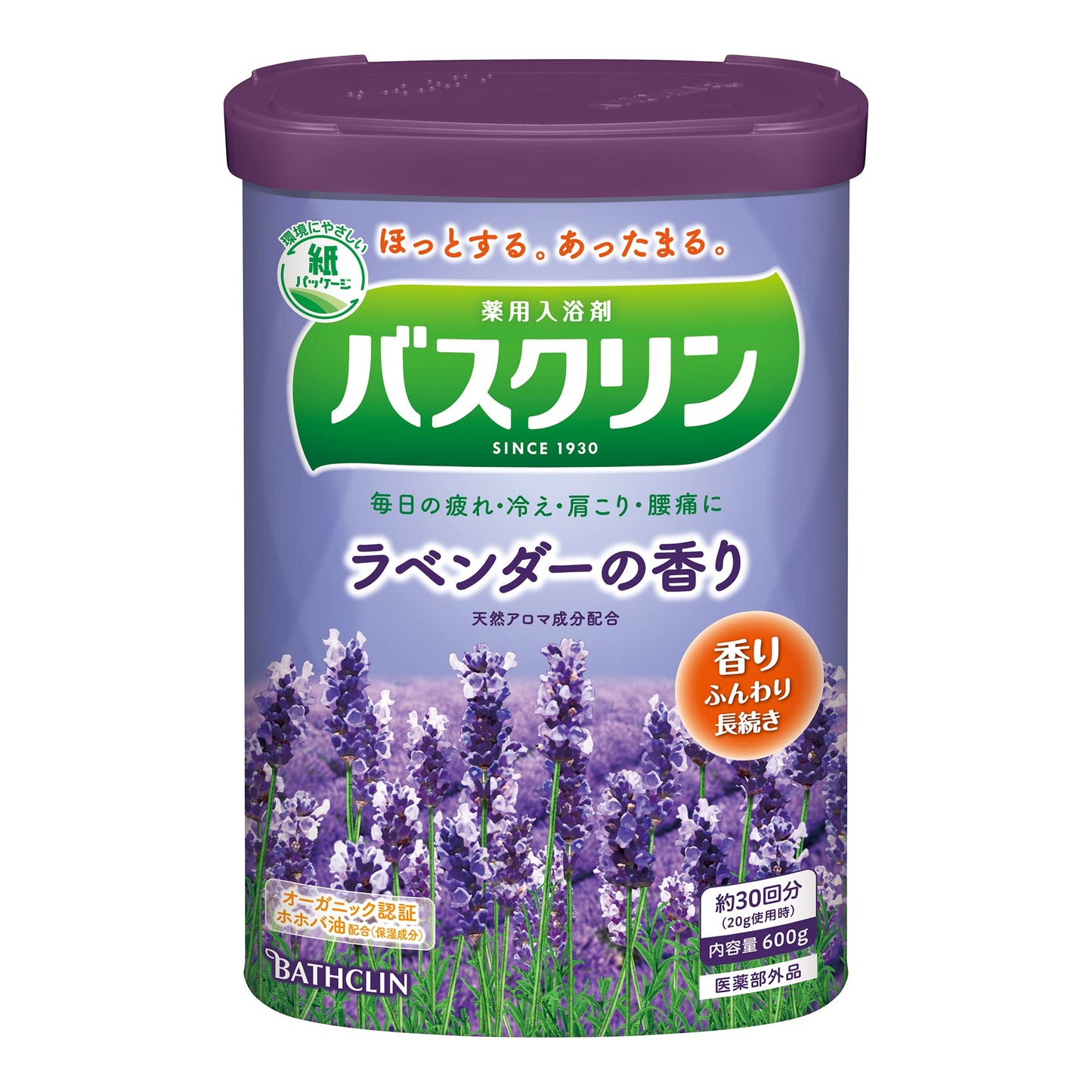 【まとめ買い】バスクリン　ラベンダーの香り　６００Ｇ 容量600G×15点セット バスクリン 入浴剤