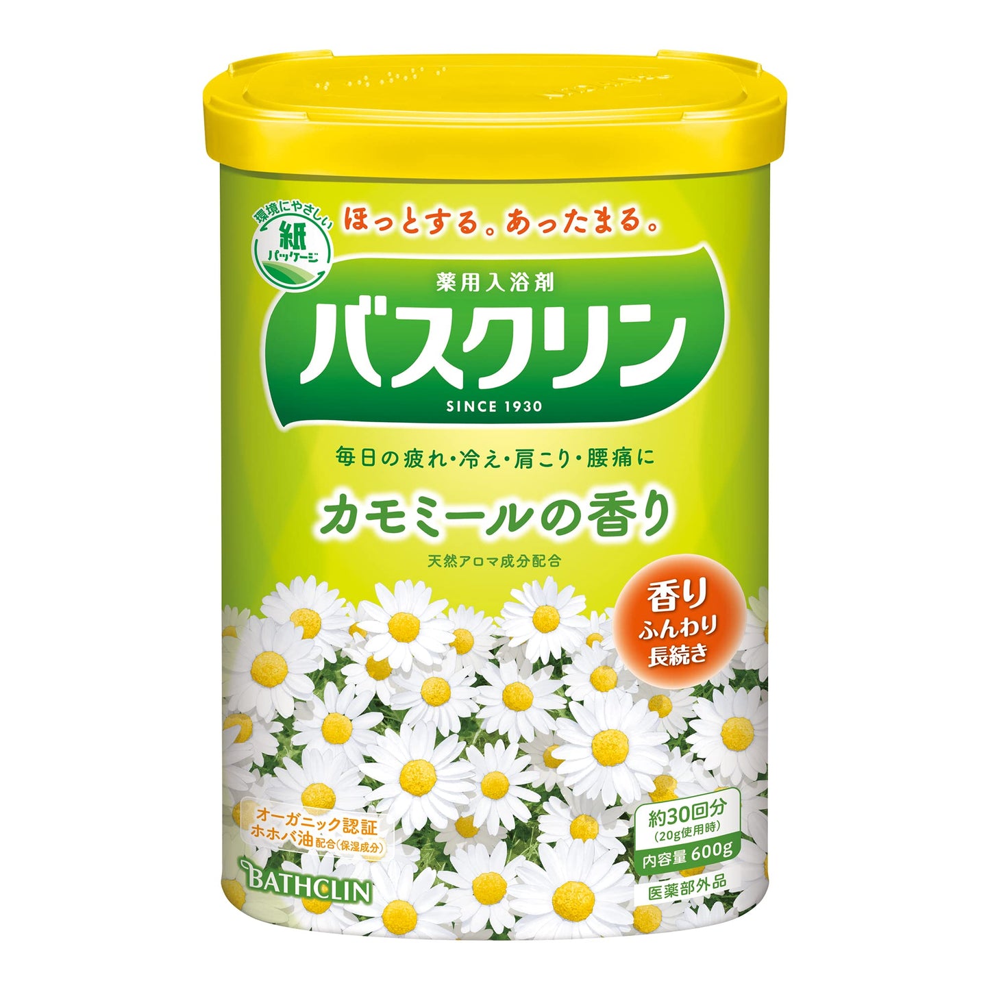 【まとめ買い】バスクリン　カモミールの香り　６００Ｇ 容量600G×15点セット バスクリン 入浴剤