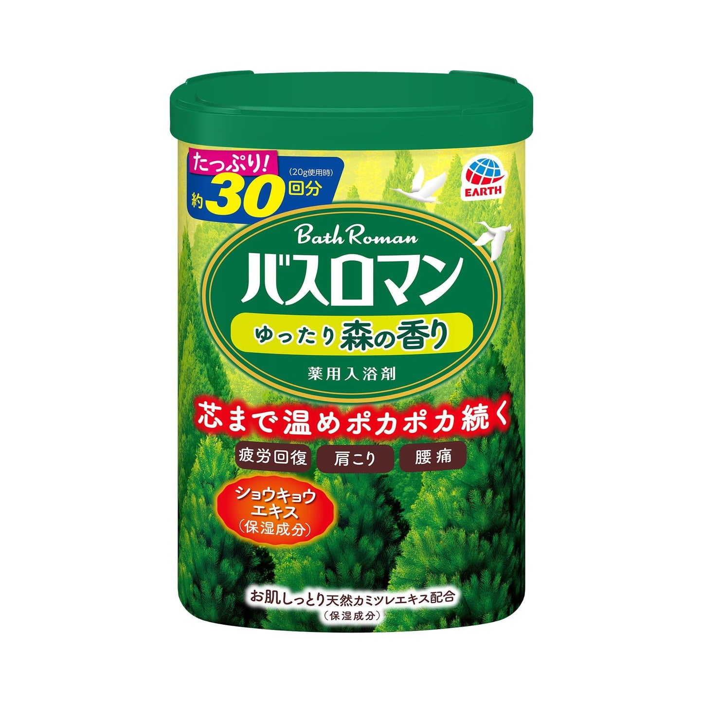 【まとめ買い】バスロマン　ゆったり森の香り 容量600G×15点セット アース製薬 入浴剤