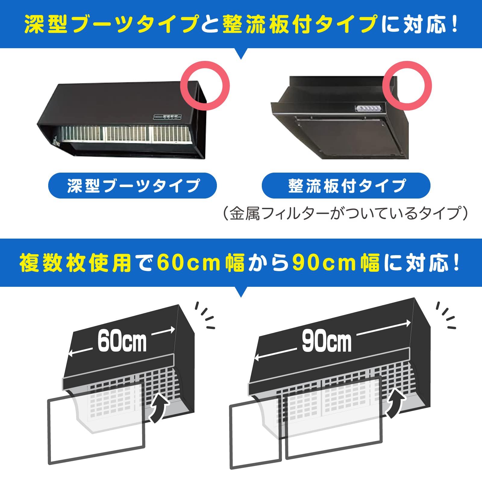 【まとめ買い】パッと貼るだけ６０ｃｍに切れてるふんわりフィルター５枚入 容量5枚×10点セット 東洋アルミ フィルター