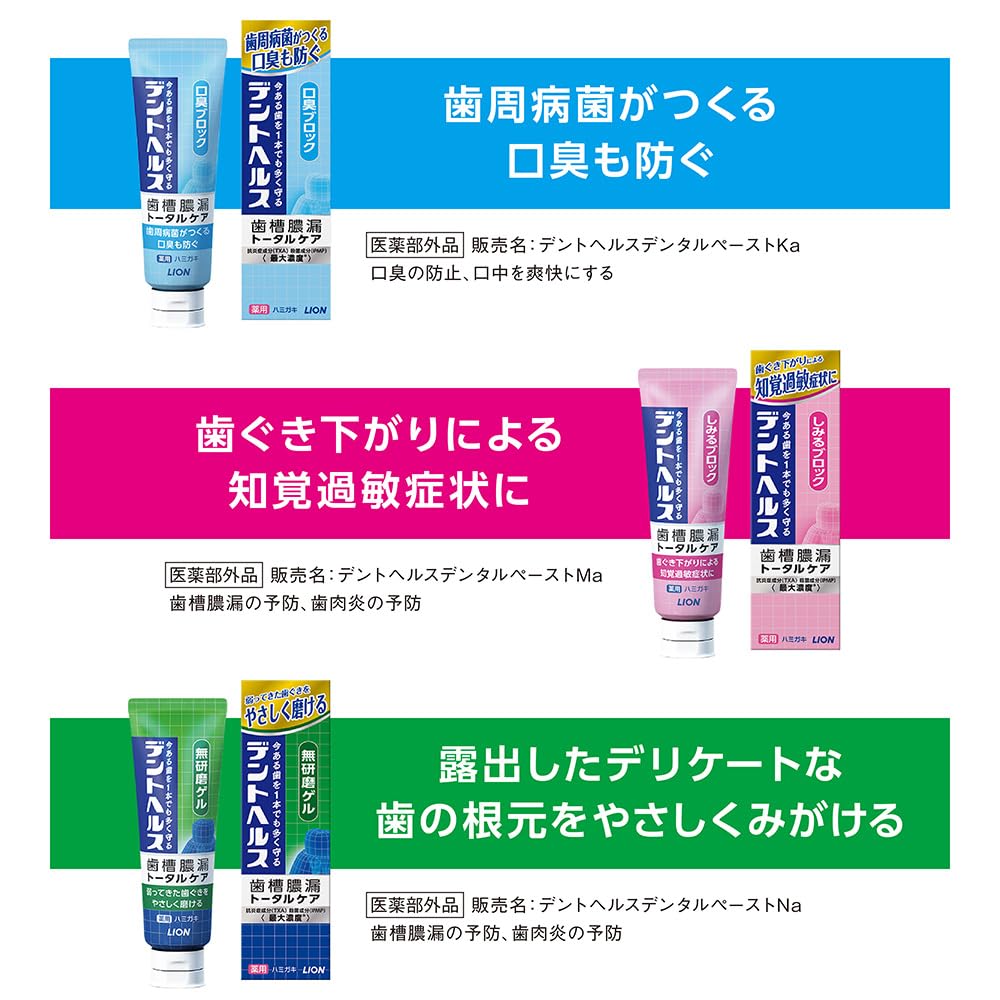 【まとめ買い】デントヘルス薬用ハミガキ　口臭ブロック　８５ｇ 容量85G×10点セット ライオン 歯磨き