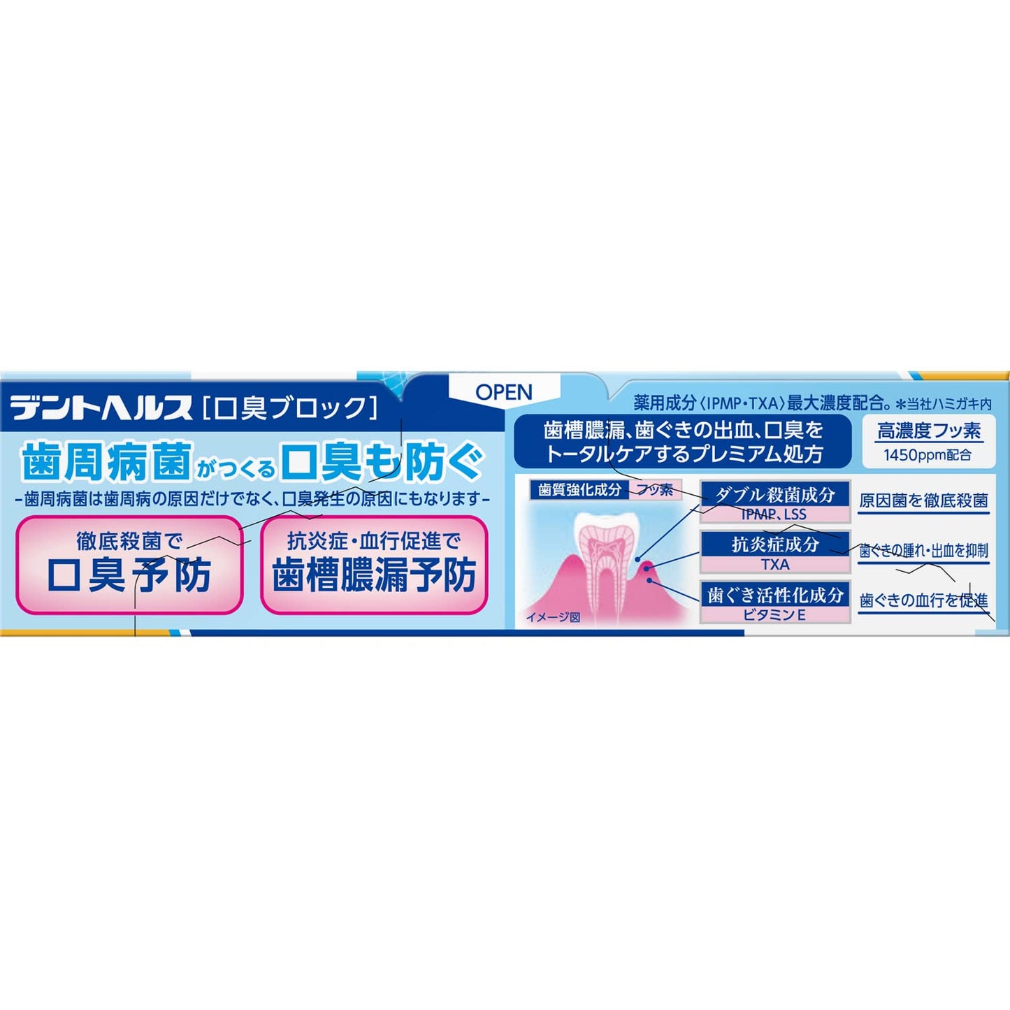 【まとめ買い】デントヘルス薬用ハミガキ　口臭ブロック　８５ｇ 容量85G×10点セット ライオン 歯磨き
