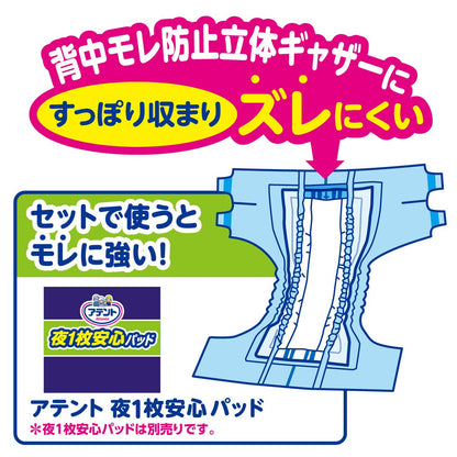 【まとめ買い】アテント 背モレ・横モレも防ぐうす型スーパーフィットテープ式 S～M20枚 容量20ﾏｲ×3点セット 大人用オムツ