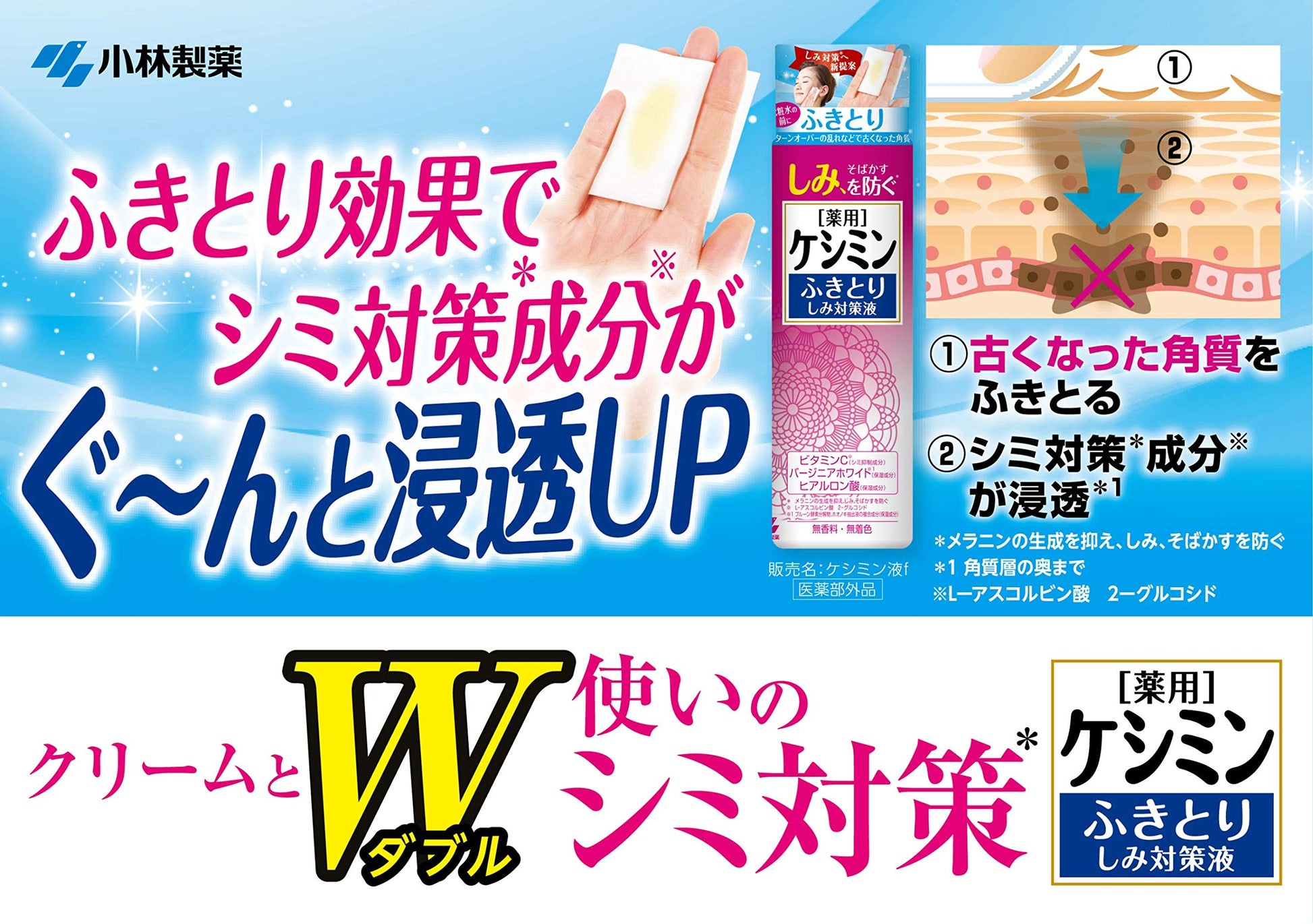 【まとめ買い】ケシミンふきとりしみ対策液 詰替 140ml 容量140ML×28点セット 小林製薬 化粧水・ローション