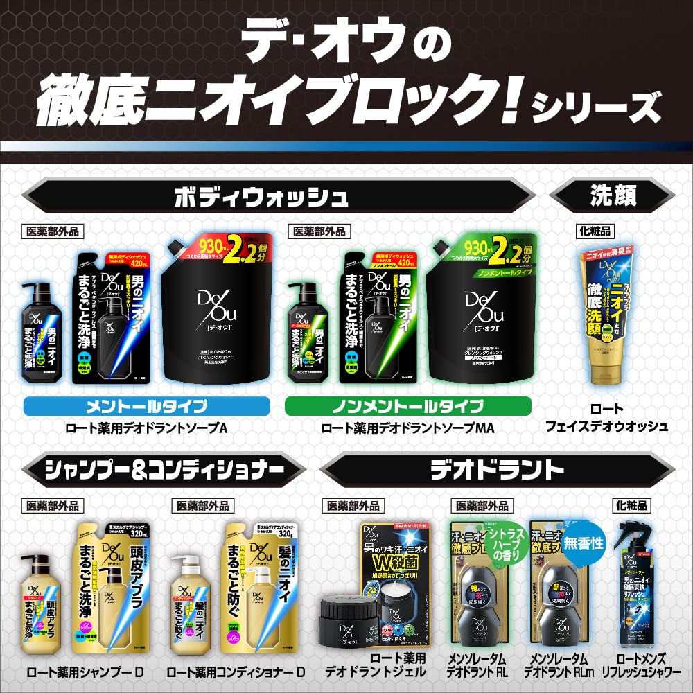 【まとめ買い】デ・オウ 薬用クレンジングウォッシュノンメントール 詰替用 容量420ML×20点セット ロート製薬 洗顔
