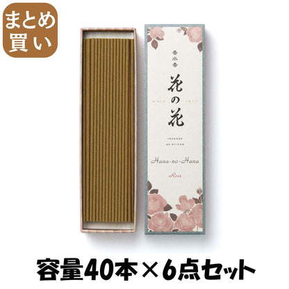 【まとめ買い】香水香　花の花　ばら　長寸４０本入 容量40本×6点セット 日本香堂 お香