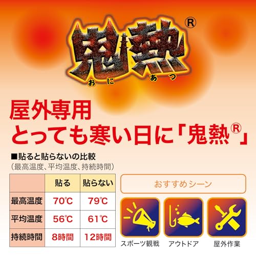【まとめ買い】貼らないカイロ 鬼熱レギュラー30P 容量30枚×8点セット オカモト カイロ
