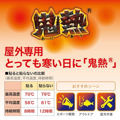 【まとめ買い】貼らないカイロ 鬼熱レギュラー30P 容量30枚×8点セット オカモト カイロ