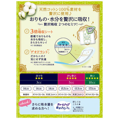【まとめ買い】ソフィ Kiyoraぜいたく吸収天然コットン少し多い用 44枚 容量44枚×24点セットユニ・チャーム 生理用品