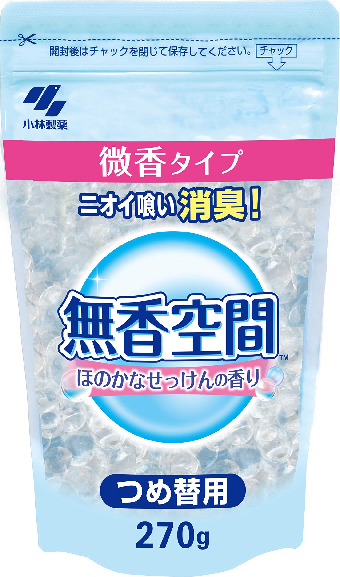 【まとめ買い】無香空間 ほのかなせっけんつめ替用 270G 容量270G×24点セット 小林製薬 芳香剤・部屋用