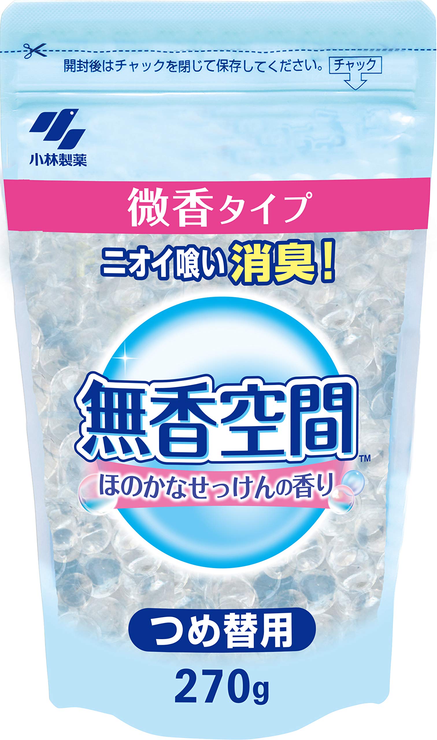 【まとめ買い】無香空間 ほのかなせっけんつめ替用 270G 容量270G×24点セット 小林製薬 芳香剤・部屋用
