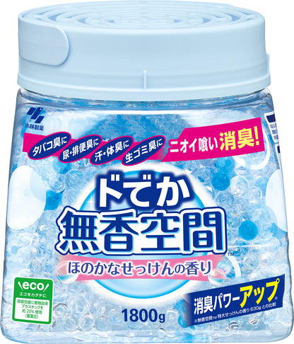 【まとめ買い】ドでか無香空間 ほのかなせっけん 1800G 容量1800G×4点セット 小林製薬 芳香剤・部屋用