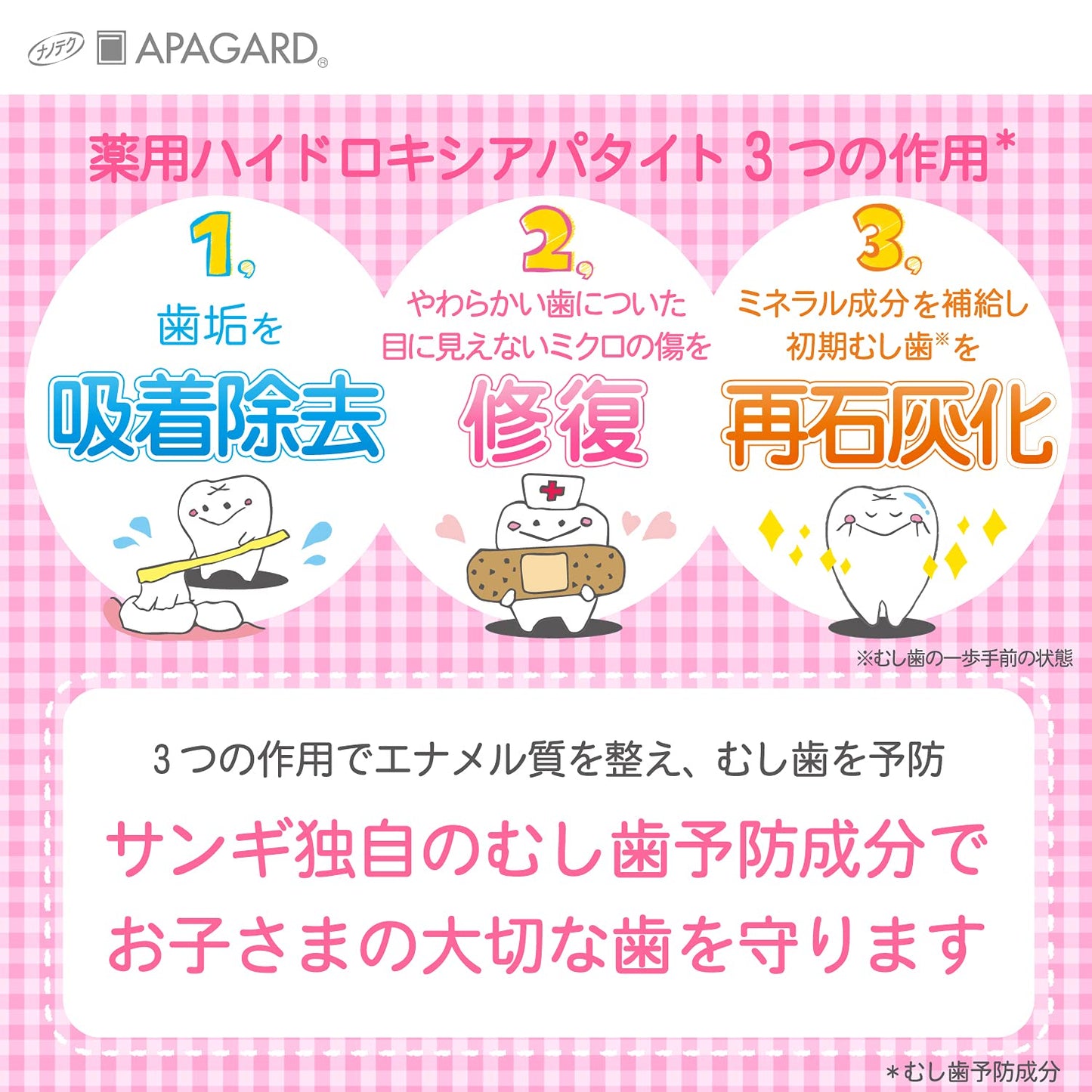 【まとめ買い】アパガード アパキッズ ジェル 容量60G×3点セット サンギ 歯磨き