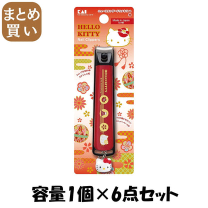 【まとめ買い】キティ和風ニュースタンダードM椿 容量1個×6点セット 貝印 耳掃除・ツメきり