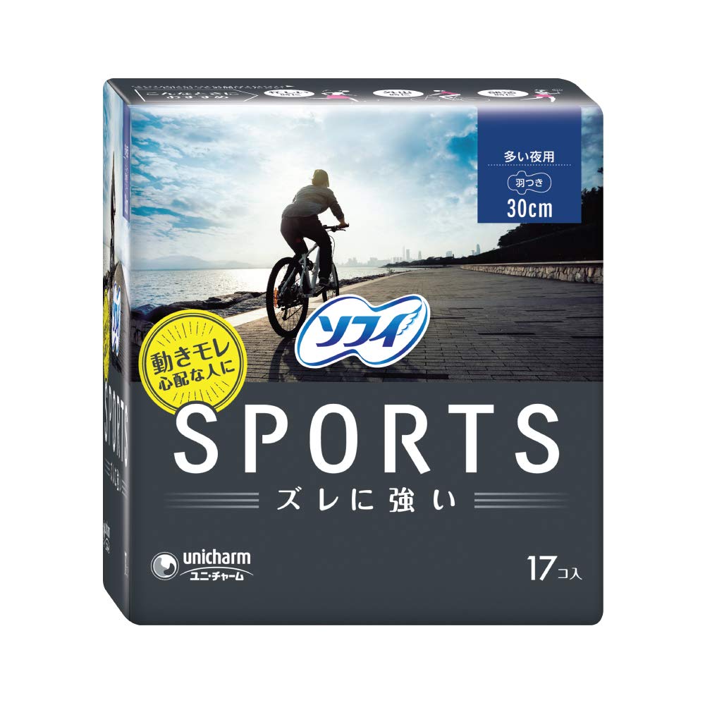 【まとめ買い】ソフィSPORTS300羽つき17枚 容量19枚×24点セット ユニ・チャーム（ユニチャーム） 生理用品