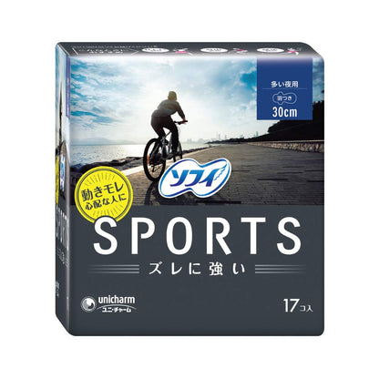 【まとめ買い】ソフィSPORTS300羽つき17枚 容量19枚×24点セット ユニ・チャーム（ユニチャーム） 生理用品