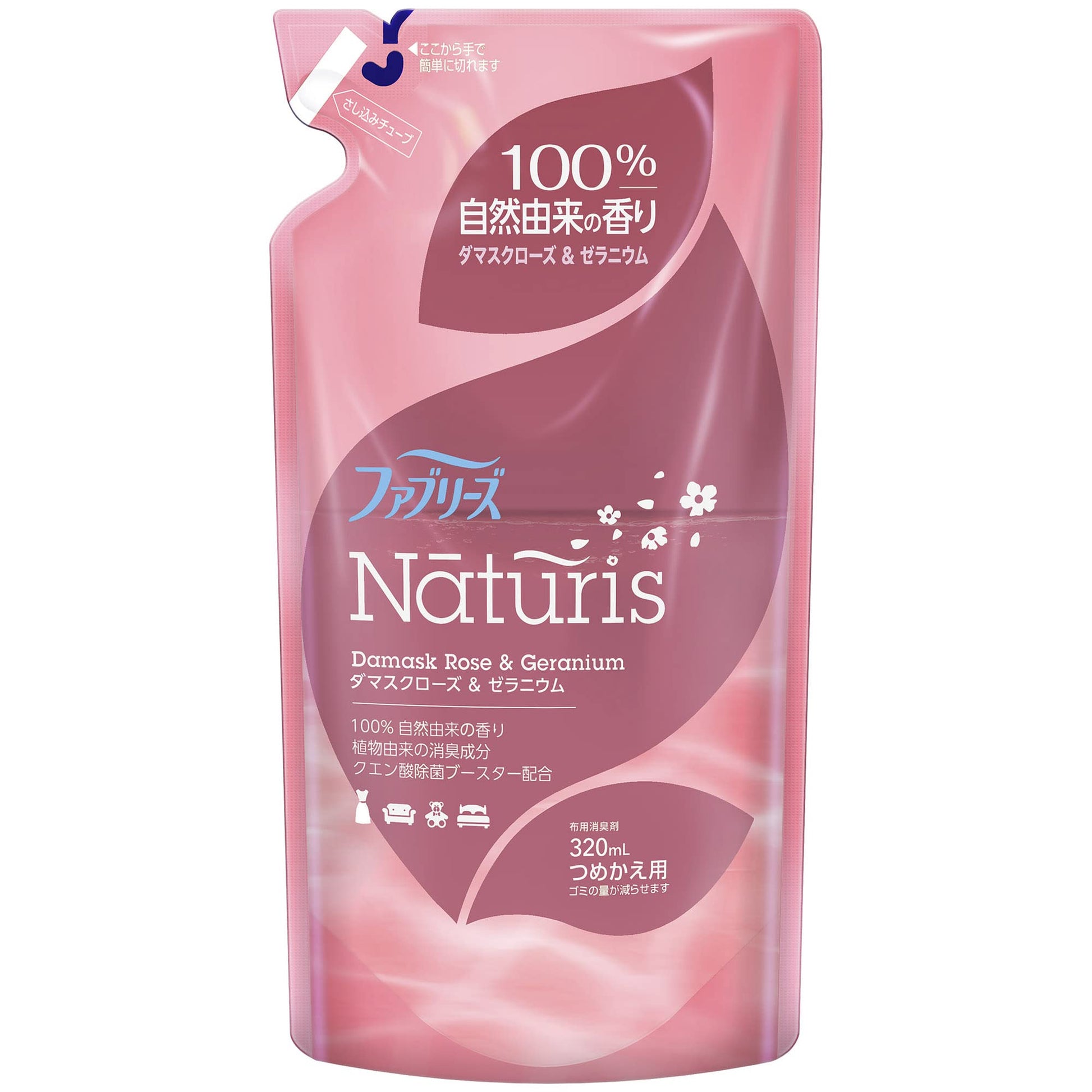 【まとめ買い】ファブリーズ ナチュリス ダマスクローズ＆ゼラニウム 詰替え 容量320ML×24点セット Ｐ＆Ｇ 芳香剤