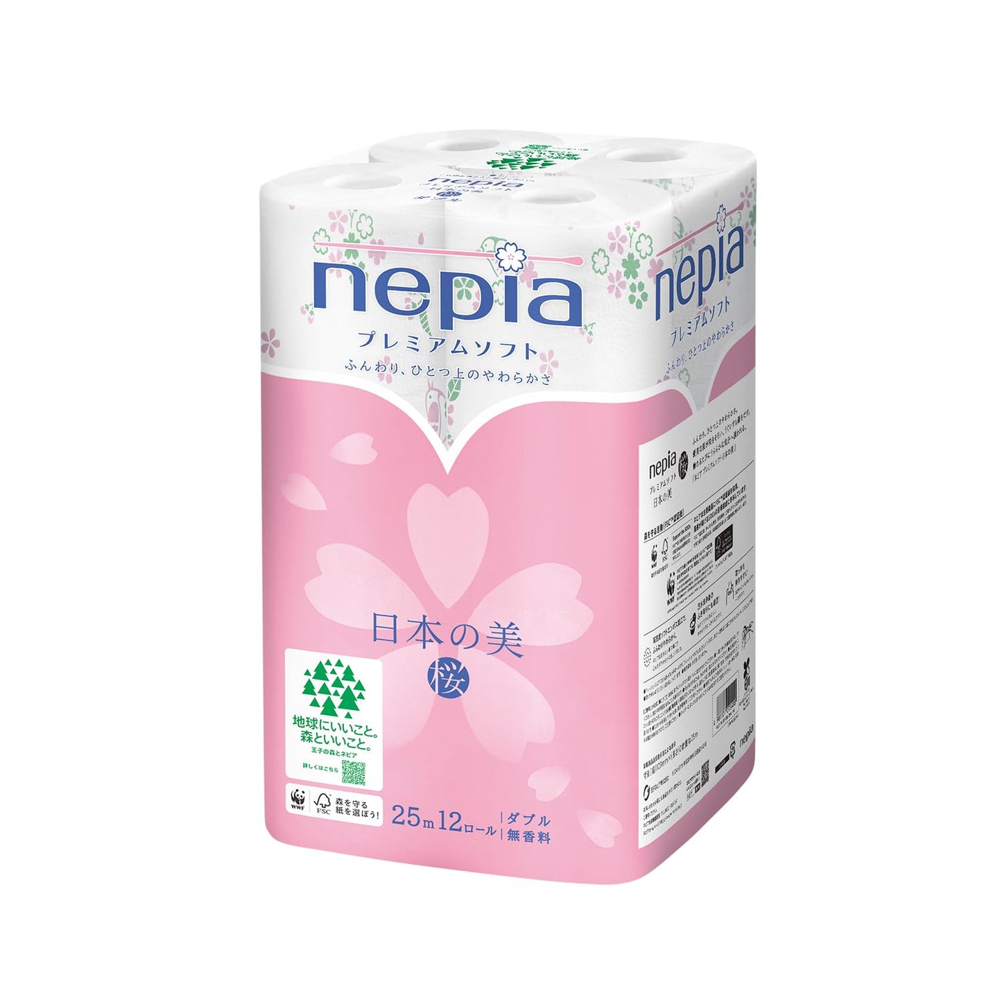 【まとめ買い】ネピアプレミアムソフトトイレットロール 日本の美12ロールダブル桜 容量12コ×6点セット 王子ネピア