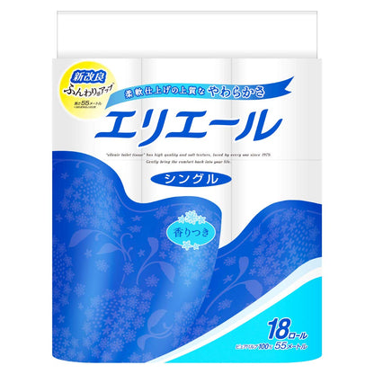 【まとめ買い】エリエールトイレットティシュー18ロール（シングル） 容量18R×4点セット 大王製紙 トイレットペーパー