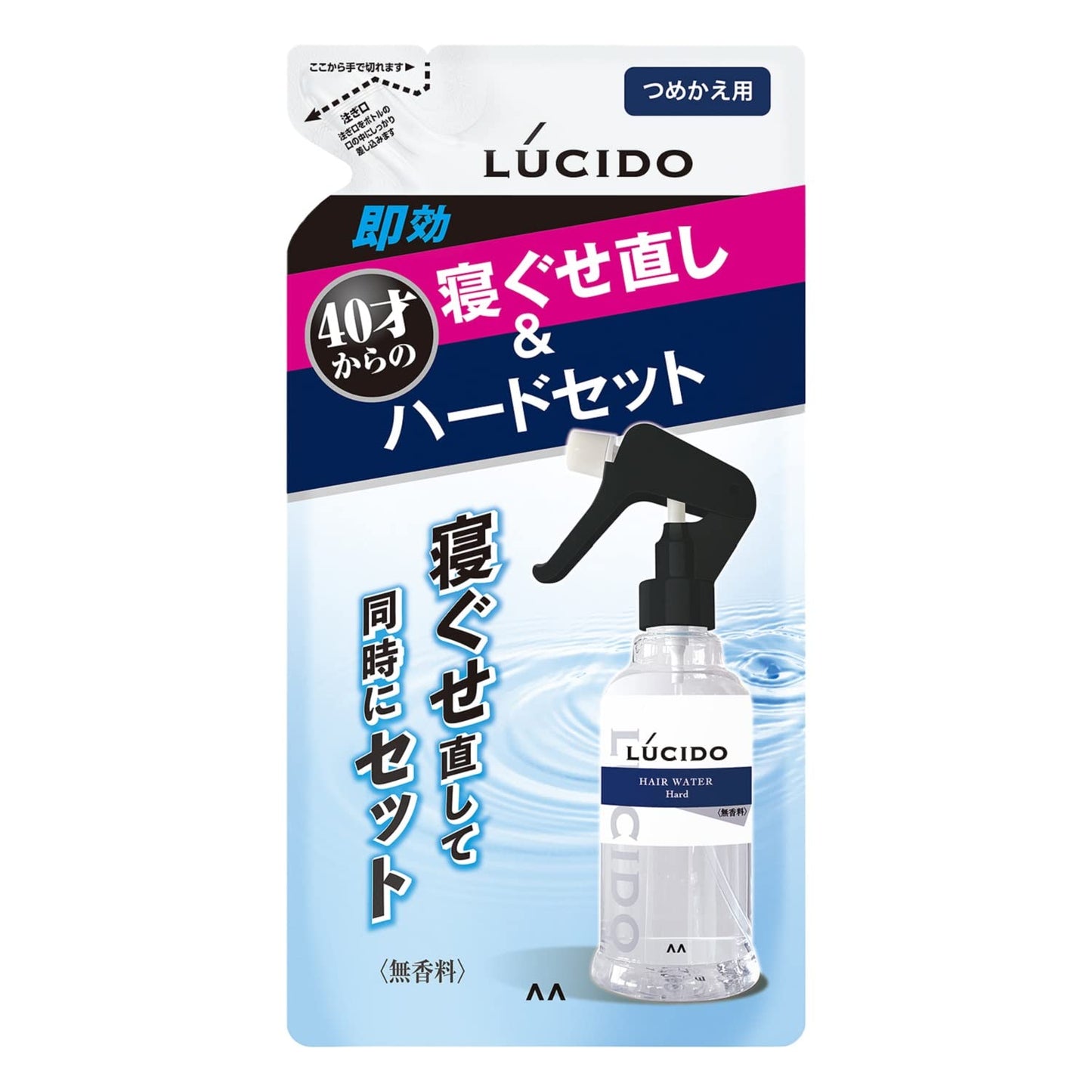 【まとめ買い】ルシード 寝ぐせ直し＆スタイリングウォーター ハード 詰替え用 容量230ML×18点セット マンダム