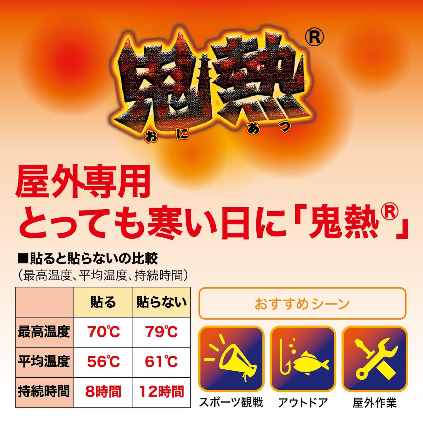 【まとめ買い】快温くんプラス貼る鬼熱レギュラー30枚 容量30マイ×8点セット オカモト カイロ