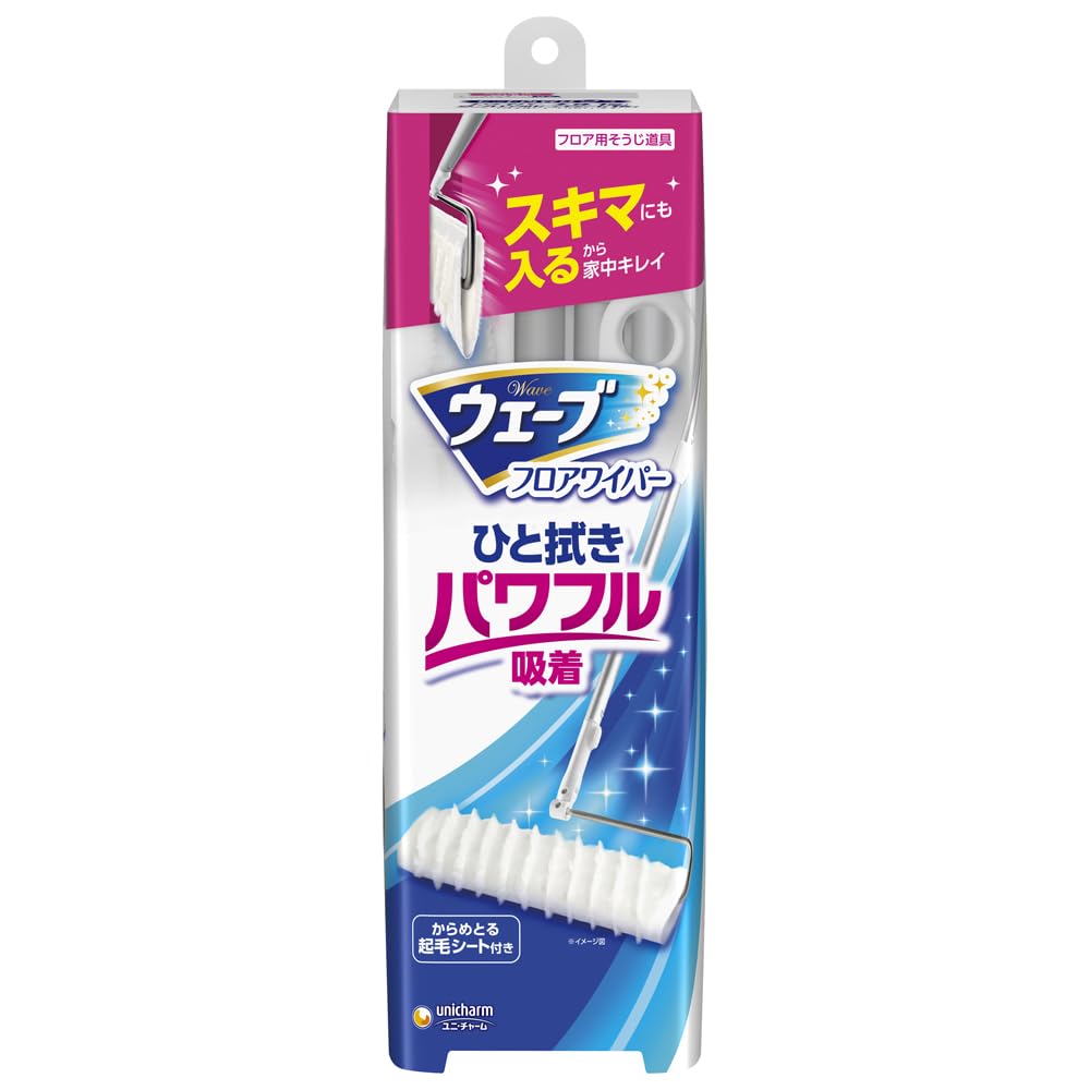 【まとめ買い】ウェーブ フロアワイパー 本体 ドライシート1枚付き 容量1個×6点セット ユニ・チャーム