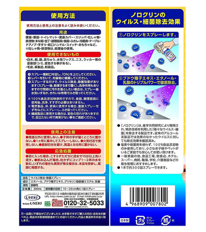 【まとめ買い】ノロクリン ウイルス・細菌対策スプレー 300ml 容量300ML×24点セット ＵＹＥＫＩ 食器用漂白