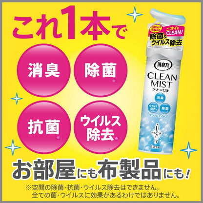 【まとめ買い】消臭力 CLEAN MIST クリーンミスト 消臭剤 除菌 スプレー フレッシュソープ 280mL