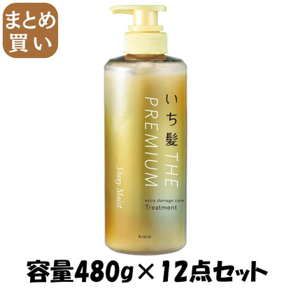 【まとめ買い】いち髪THE PREMIUM トリートメントシャイニーモイストポンプ容量480G×12点セットクラシエ