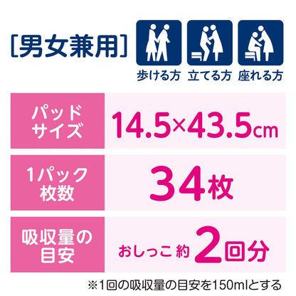 【まとめ買い】肌ケアアクティ紙パンツ用尿とりパッド2回分吸収 容量1ｺ×6点セット 日本製紙クレシア 大人用オムツ