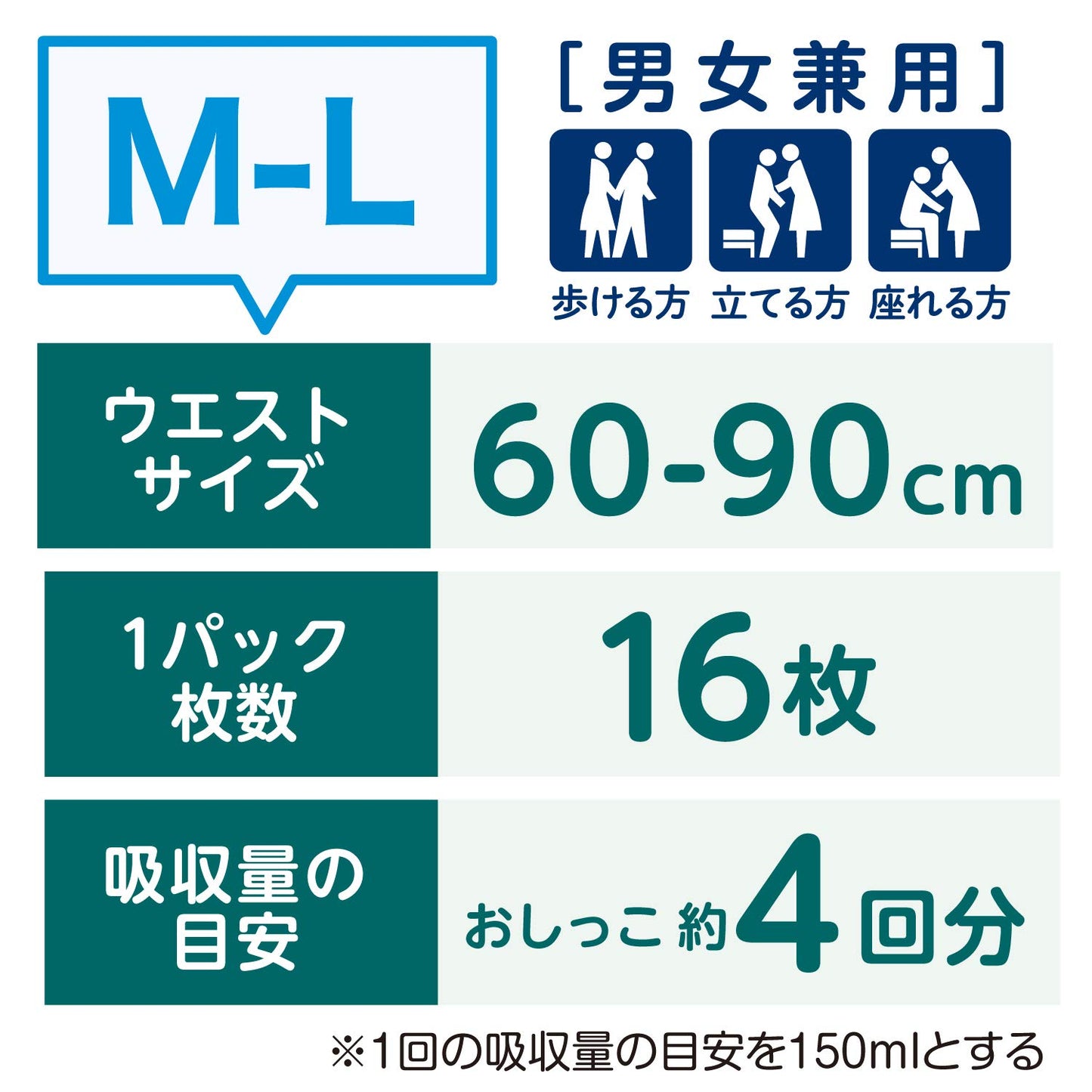 【まとめ買い】肌ケア アクティ 長時間パンツ消臭抗菌プラス M－L16枚 容量16ﾏｲ×4点セット日本製紙クレシア 大人用オムツ