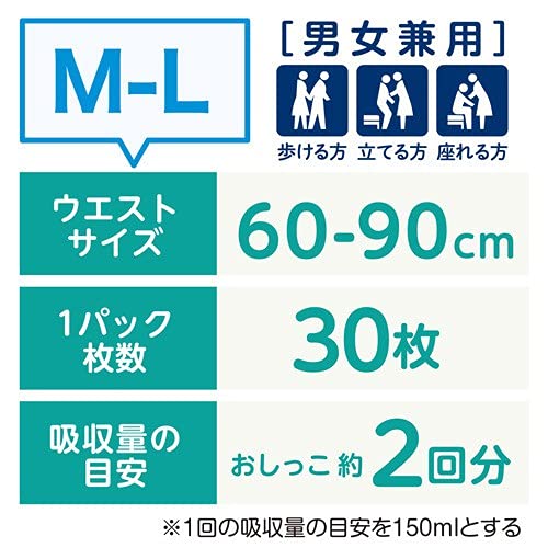 【まとめ買い】肌ケア アクティ うす型パンツ消臭抗菌プラス M－L30枚 容量30ﾏｲ×2点セット日本製紙クレシア 大人用オムツ