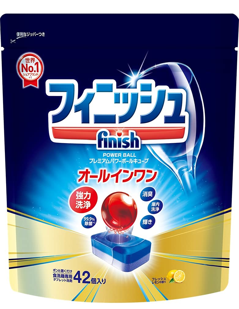 【まとめ買い】フィニッシュオールインワンプレミアムパワーボールキューブM 容量42コ×5点セットレキッドベンキーザー 食器用洗剤