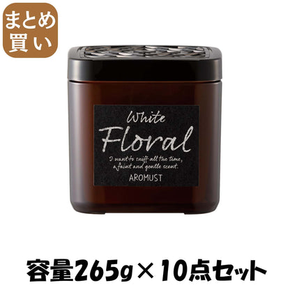 【まとめ買い】アロマストリビング ホワイトフローラル 容量265G×10点セット オカモト産業 芳香剤・部屋用