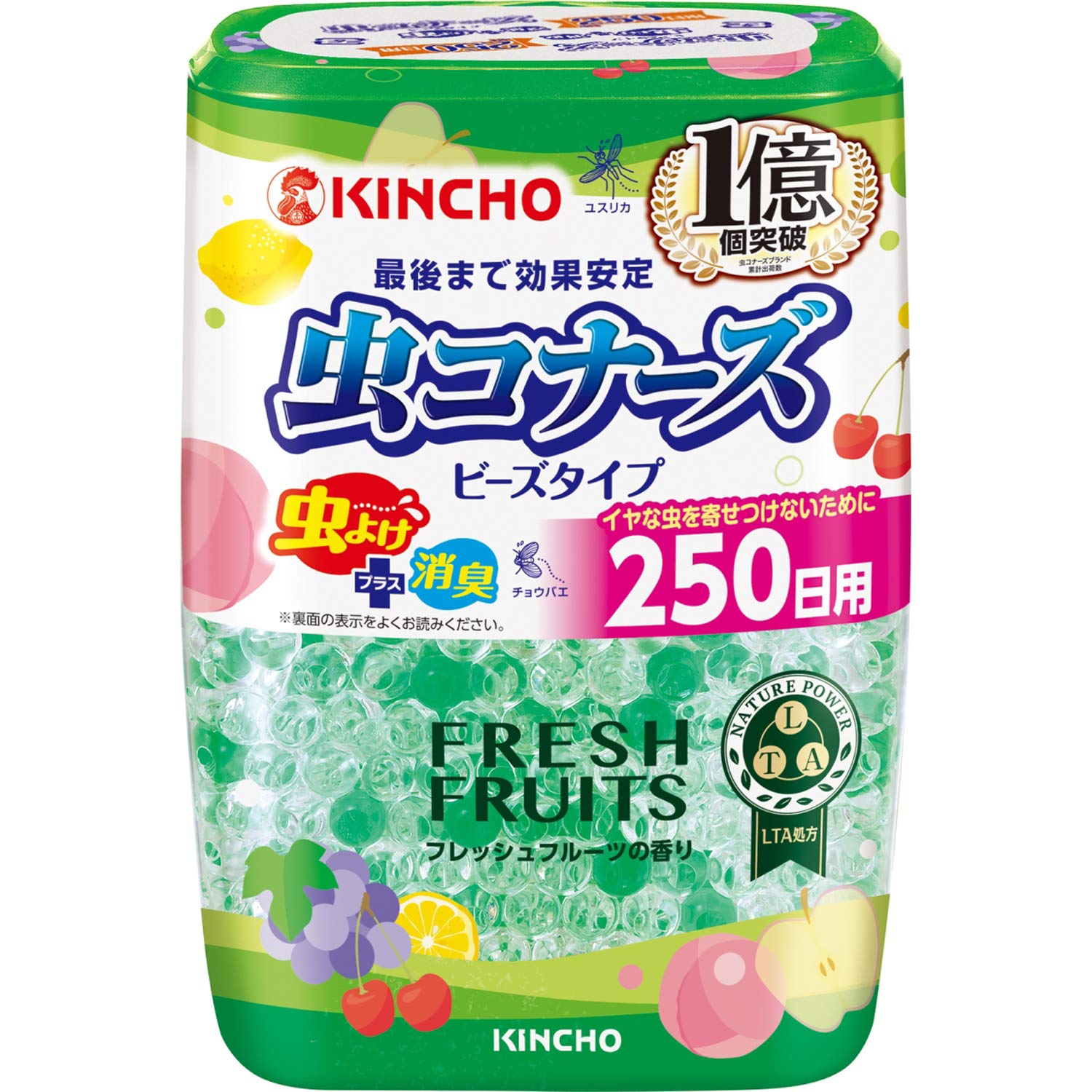 【まとめ買い】虫コナーズビーズタイプ250日フレッシュフルーツの香り 容量360G×20点セット大日本除虫菊（金鳥） 殺虫剤・虫よけ
