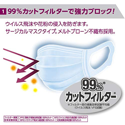 【まとめ買い】ハイパーブロックマスク ウイルス飛沫ブロック 小さめサイズ 30枚入 容量30枚×18点セット 大王製紙 マスク