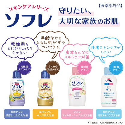 【まとめ買い】薬用ソフレ　清潔スキンケア入浴液　本体　７２０ｍｌ 容量720ML×12点セット バスクリン 入浴剤