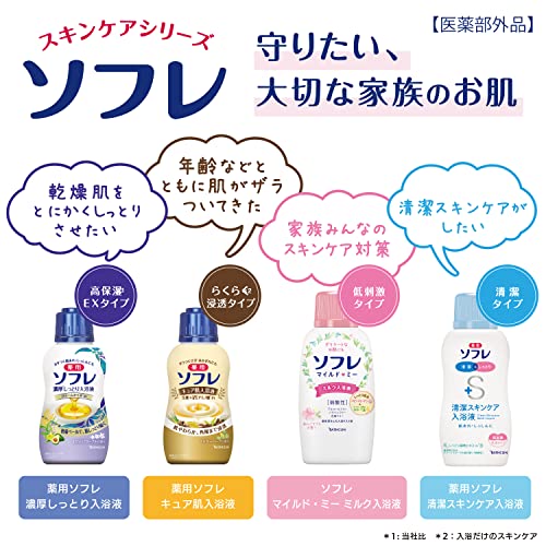 【まとめ買い】薬用ソフレ　清潔スキンケア入浴液　つめかえ用６００ｍｌ 容量600ML×12点セット バスクリン 入浴剤