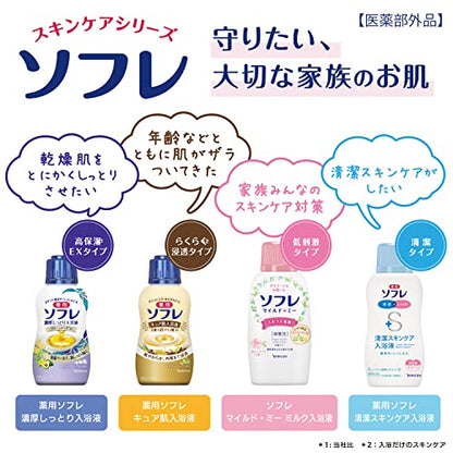【まとめ買い】薬用ソフレ　清潔スキンケア入浴液　つめかえ用６００ｍｌ 容量600ML×12点セット バスクリン 入浴剤